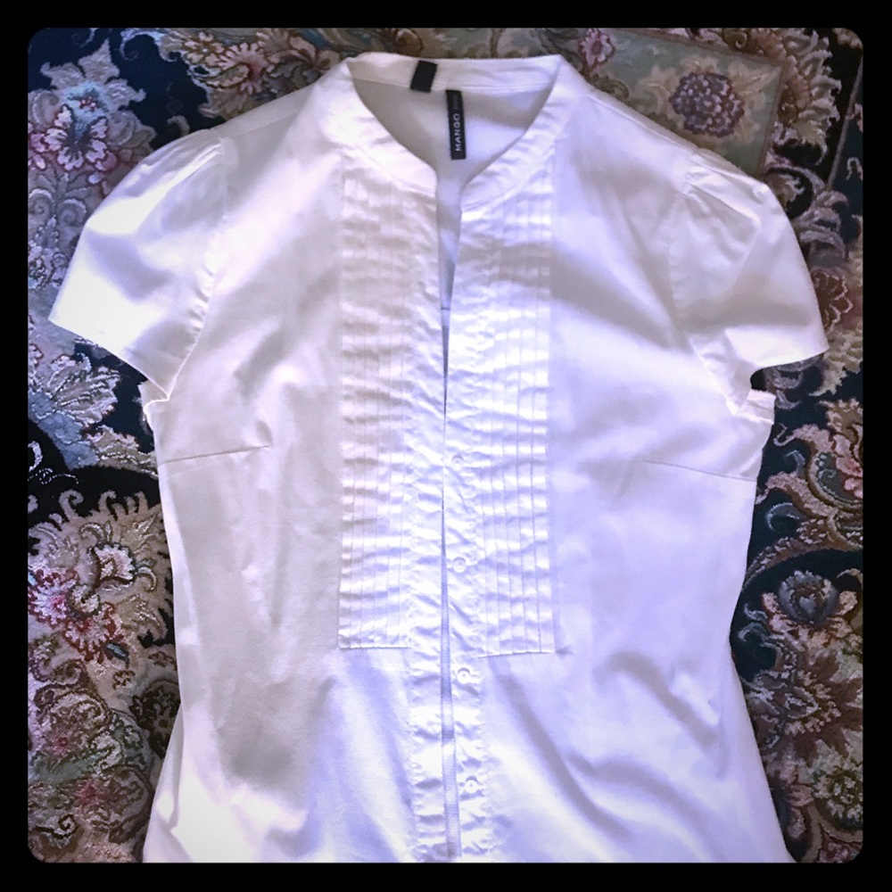 Deep V Neck Short Sleeve Shirt